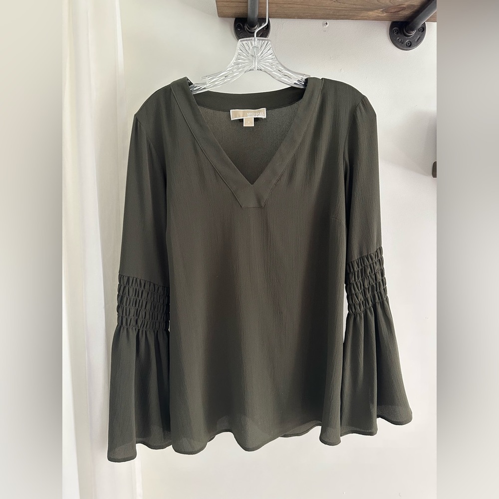 Michael Kors Olive Green Blouse